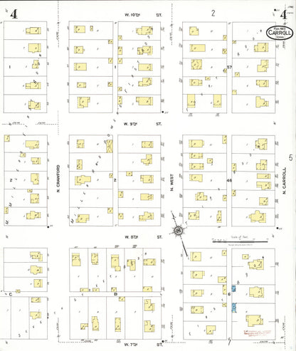 Sanborn Fire Insurance Map from Carroll, Carroll County, Iowa (1923), Sheet #0004 - Historic Sanborn Fire Insurance Map Print