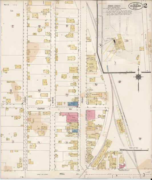 Sanborn Fire Insurance Map from Issaquah, King County, Washington (1930), Sheet #0002 - Historic Sanborn Fire Insurance Map Print, vintage old map wall art, antique decor, genealogy gift, Washington Washington map
