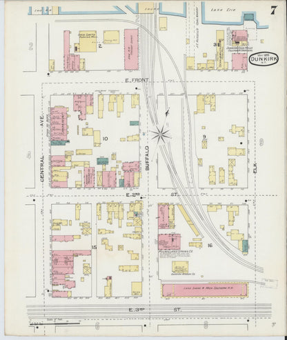 Sanborn Fire Insurance Map from Dunkirk, Chautauqua County, New York (1893), Sheet #0007 - Complete Map Set gallery image, historic Sanborn map, vintage wall art, New York New York