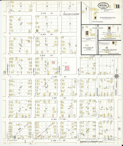 Sanborn Fire Insurance Map from Boone, Boone County, Iowa (1916), Sheet #0011 - Historic Sanborn Fire Insurance Map Print