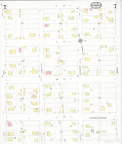 Sanborn Fire Insurance Map from Hamburg, Fremont County, Iowa (1930), Sheet #0007 - Historic Sanborn Fire Insurance Map Print