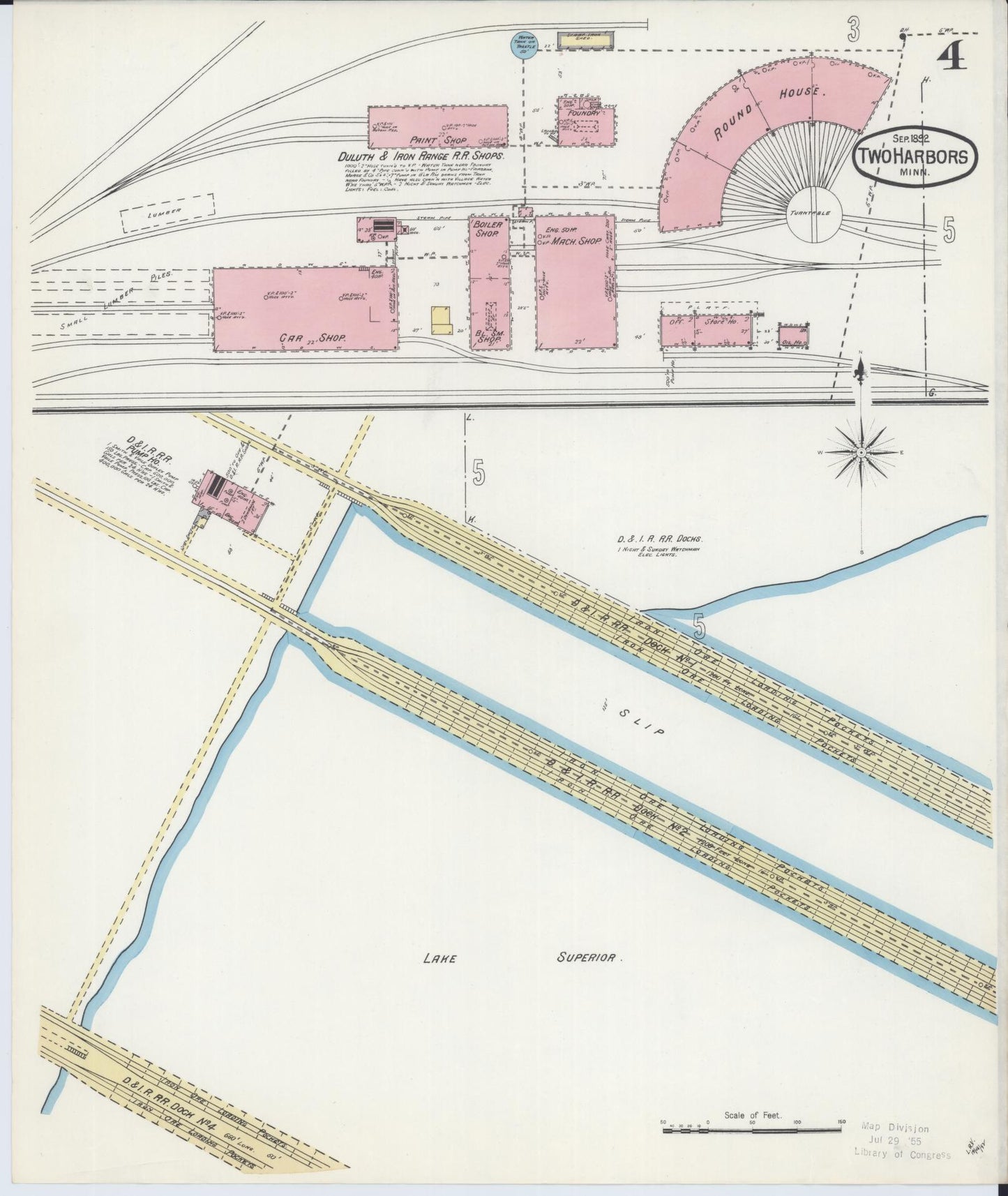 Sanborn Fire Insurance Map from Two Harbors, Lake County, Minnesota (1892), Sheet #0004 - Complete Map Set gallery image, historic Sanborn map, vintage wall art, Minnesota Minnesota