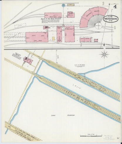 Sanborn Fire Insurance Map from Two Harbors, Lake County, Minnesota (1892), Sheet #0004 - Complete Map Set gallery image, historic Sanborn map, vintage wall art, Minnesota Minnesota