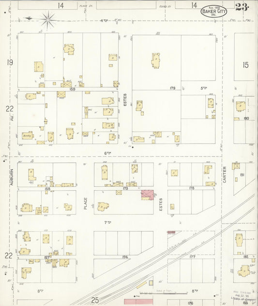 Sanborn Fire Insurance Map from Baker, Baker County, Oregon (1903), Sheet #0023 - Historic Sanborn Fire Insurance Map Print, vintage old map wall art, antique decor, genealogy gift, Oregon Oregon map