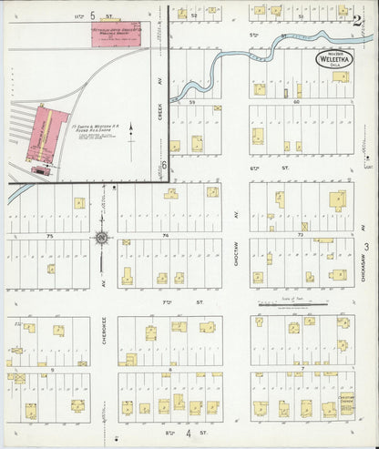 Sanborn Fire Insurance Map from Weleetka, Okfuskee County, Oklahoma (1918), Sheet #0002 - Complete Map Set gallery image, historic Sanborn map, vintage wall art, Oklahoma Oklahoma