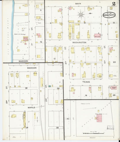 Sanborn Fire Insurance Map from Bonaparte, Van Buren County, Iowa (1893), Sheet #0002 - Historic Sanborn Fire Insurance Map Print