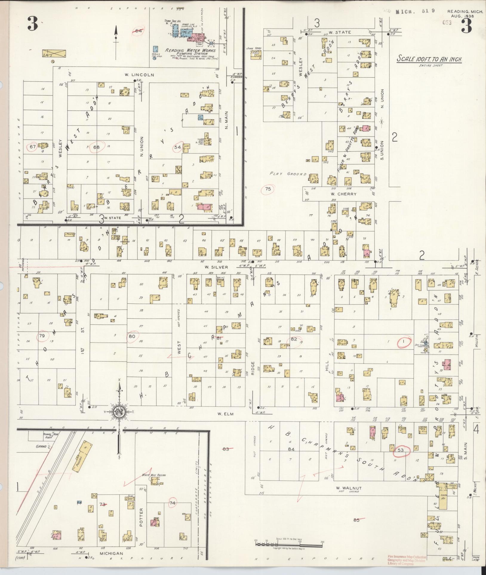 Sanborn Fire Insurance Map from Reading, Hillsdale County, Michigan ...
