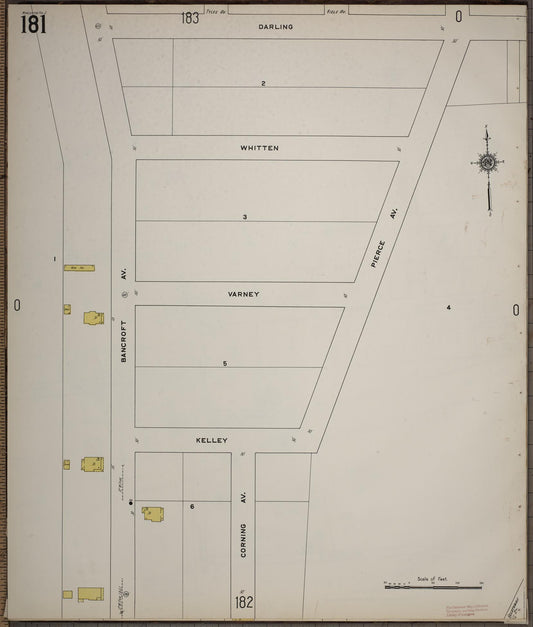 Sanborn Fire Insurance Map from Worcester, Worcester County, Massachusetts (1910), Sheet #0181 - Historic Sanborn Fire Insurance Map Print, vintage old map wall art, antique decor, genealogy gift, Massachusetts Massachusetts map