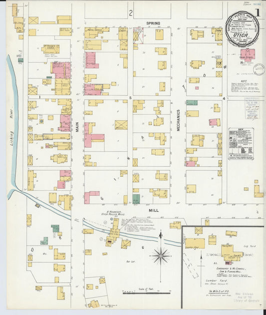 Sanborn Fire Insurance Map from Utica, Licking County, Ohio (1900), Sheet #0001 - Historic Sanborn Fire Insurance Map Print, vintage old map wall art, antique decor, genealogy gift, Ohio Ohio map