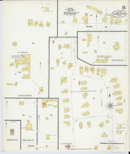 Sanborn Fire Insurance Map from Charlevoix, Charlevoix County, Michigan (1907), Sheet #0008 - Complete Map Set gallery image, historic Sanborn map, vintage wall art, Michigan Michigan