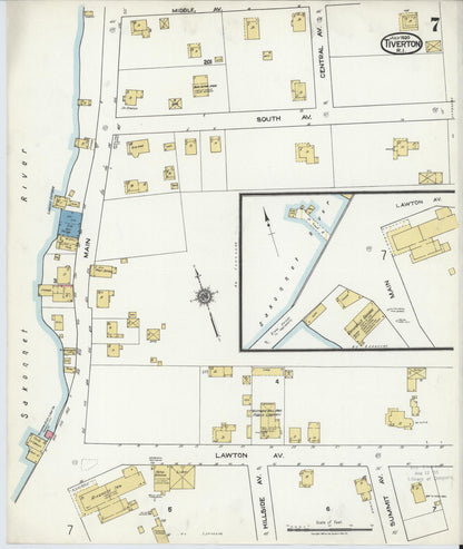 Sanborn Fire Insurance Map from Tiverton, Newport County, Rhode Island (1920), Sheet #0007 - Complete Map Set gallery image, historic Sanborn map, vintage wall art, Rhode Island Rhode Island
