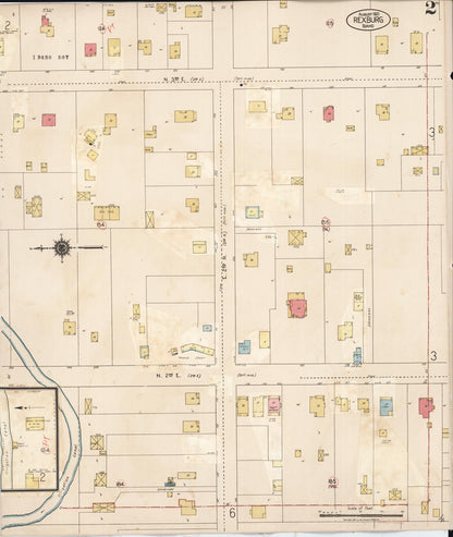 Sanborn Fire Insurance Map from Rexburg, Madison County, Idaho (1943), Sheet #0002 - Complete Map Set gallery image, historic Sanborn map, vintage wall art, Idaho Idaho