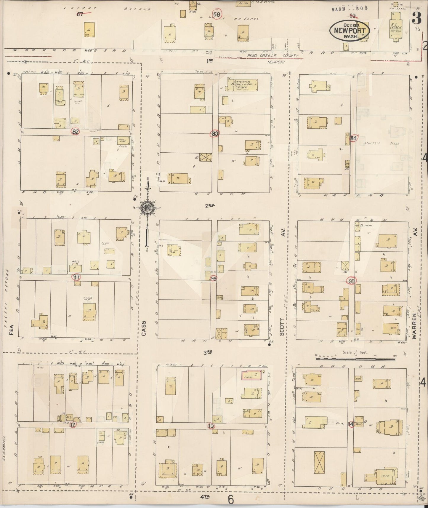 Sanborn Fire Insurance Map from Newport, Pend Orielle County, Washington (1940), Sheet #0003 - Complete Map Set gallery image, historic Sanborn map, vintage wall art, Washington Washington