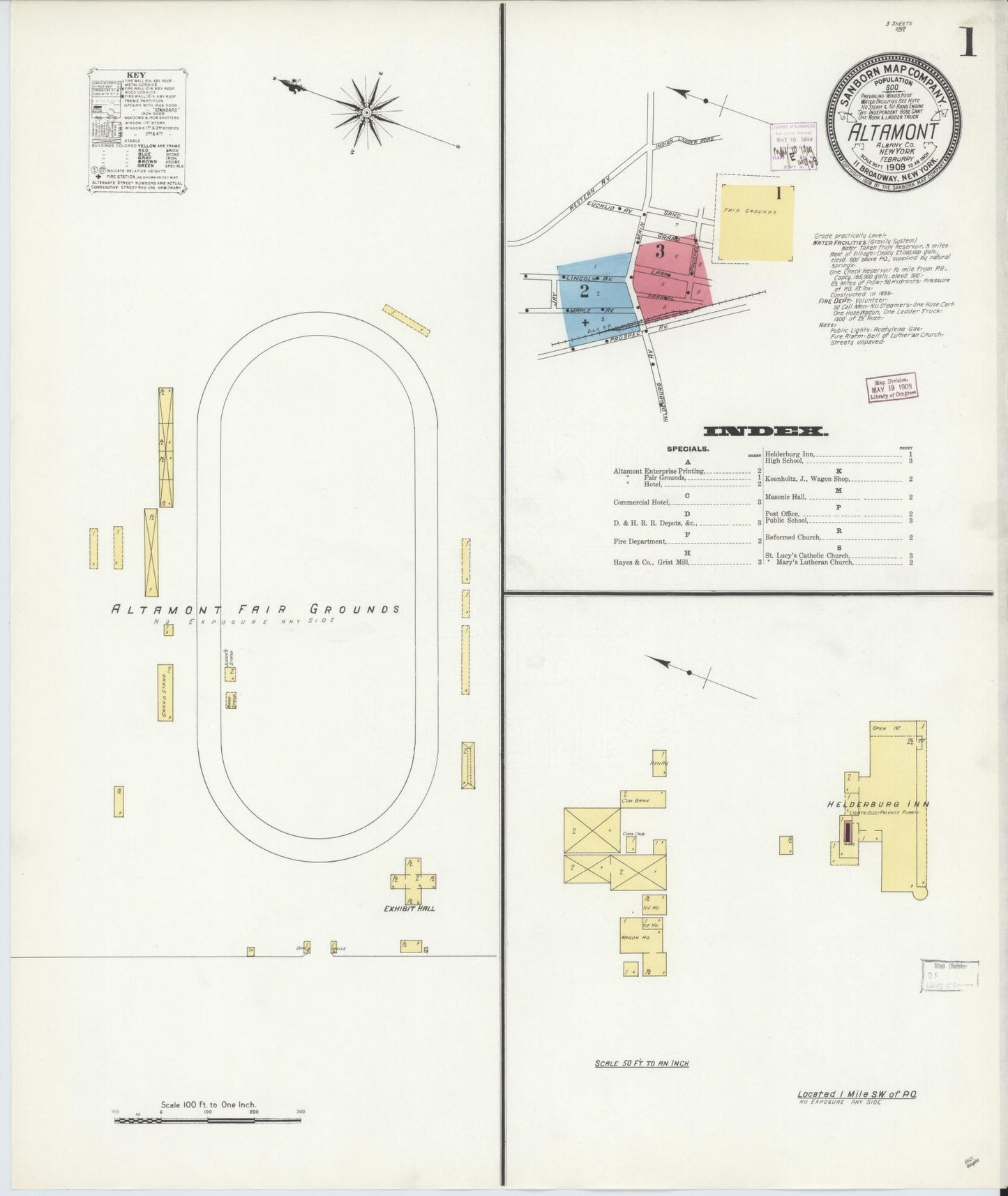 Sanborn Fire Insurance Map from Altamont, Albany County, New York. (1909) – Historic Sanborn Fire Insurance Map Print