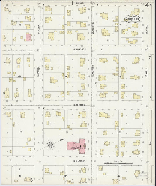 Sanborn Fire Insurance Map from Morrison, Whiteside County, Illinois (1897), Sheet #0004 - Historic Sanborn Fire Insurance Map Print, vintage old map wall art, antique decor, genealogy gift, Illinois Illinois map