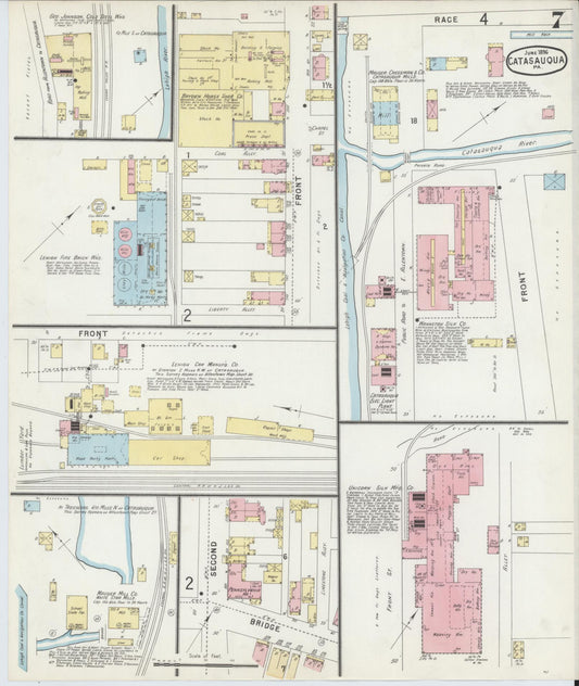 Sanborn Fire Insurance Map from Catasauqua, Lehigh County, Pennsylvania (1896), Sheet #0007 - Historic Sanborn Fire Insurance Map Print, vintage old map wall art, antique decor, genealogy gift, Pennsylvania Pennsylvania map