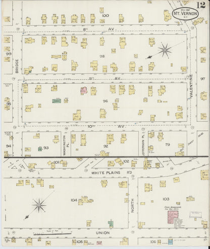 Sanborn Fire Insurance Map from Mount Vernon, Westchester County, New York (1887), Sheet #0012 - Complete Map Set gallery image, historic Sanborn map, vintage wall art, New York New York