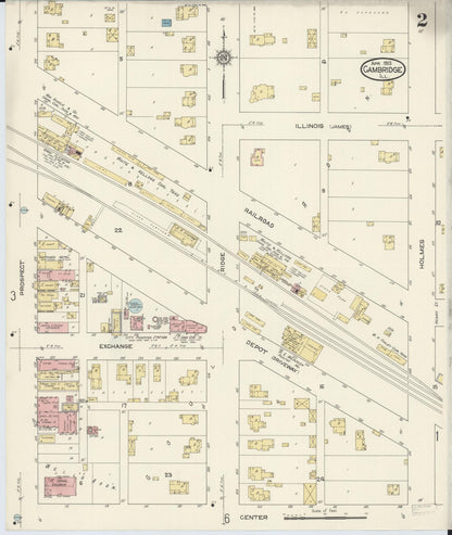 Sanborn Fire Insurance Map from Cambridge, Henry County, Illinois (1913), Sheet #0002 - Complete Map Set gallery image, historic Sanborn map, vintage wall art, Illinois Illinois