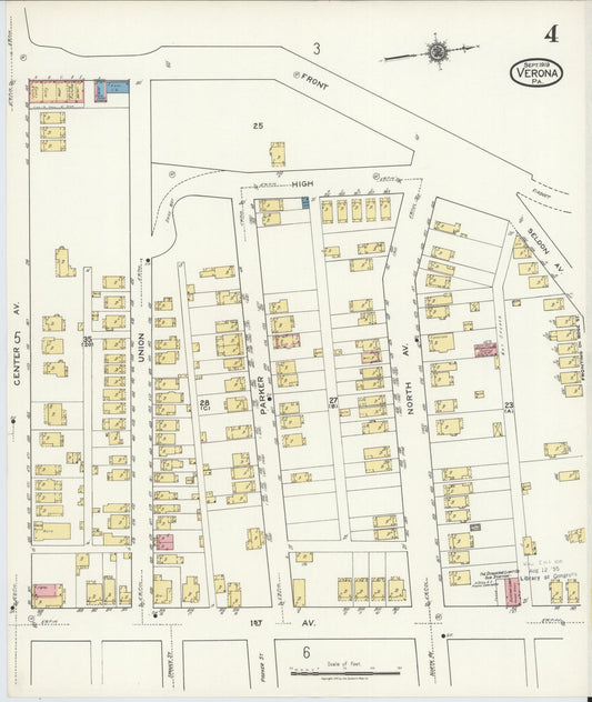 Sanborn Fire Insurance Map from Verona, Allegheny County, Pennsylvania (1919), Sheet #0004 - Historic Sanborn Fire Insurance Map Print, vintage old map wall art, antique decor, genealogy gift, Pennsylvania Pennsylvania map