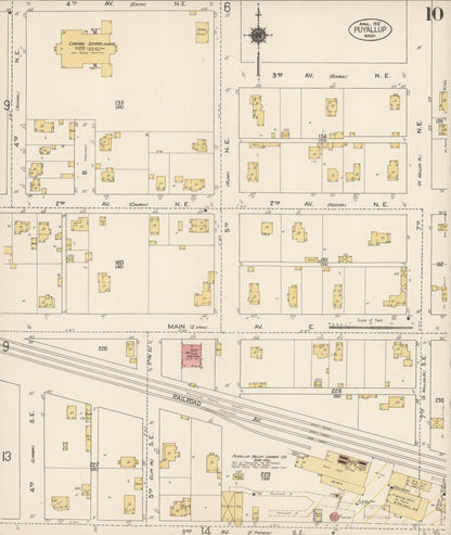 Sanborn Fire Insurance Map from Puyallup, Pierce County, Washington (1912), Sheet #0010 - Complete Map Set gallery image, historic Sanborn map, vintage wall art, Washington Washington