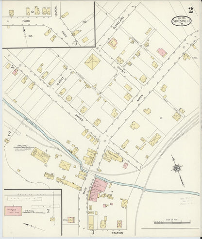 Sanborn Fire Insurance Map from Sykesville, Jefferson County, Pennsylvania (1914), Sheet #0002 - Historic Sanborn Fire Insurance Map Print, vintage old map wall art, antique decor, genealogy gift, Pennsylvania Pennsylvania map