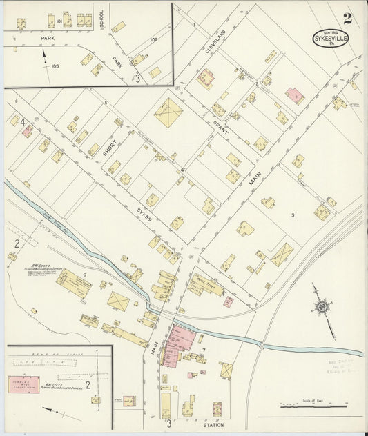 Sanborn Fire Insurance Map from Sykesville, Jefferson County, Pennsylvania (1914), Sheet #0002 - Historic Sanborn Fire Insurance Map Print, vintage old map wall art, antique decor, genealogy gift, Pennsylvania Pennsylvania map