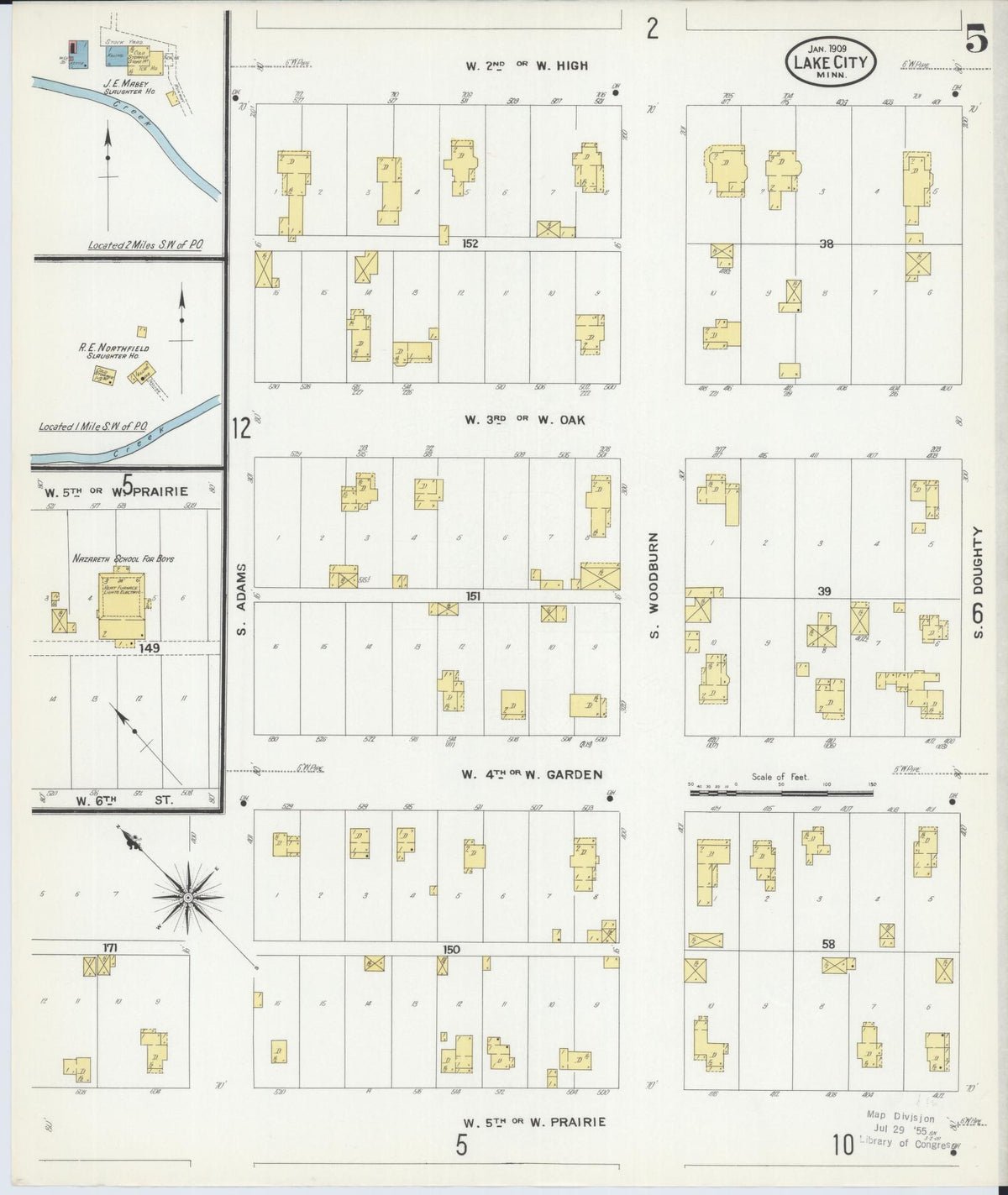 Sanborn Fire Insurance Map from Lake City, Wabasha County, Minnesota (1909), Sheet #0005 - Complete Map Set gallery image, historic Sanborn map, vintage wall art, Minnesota Minnesota