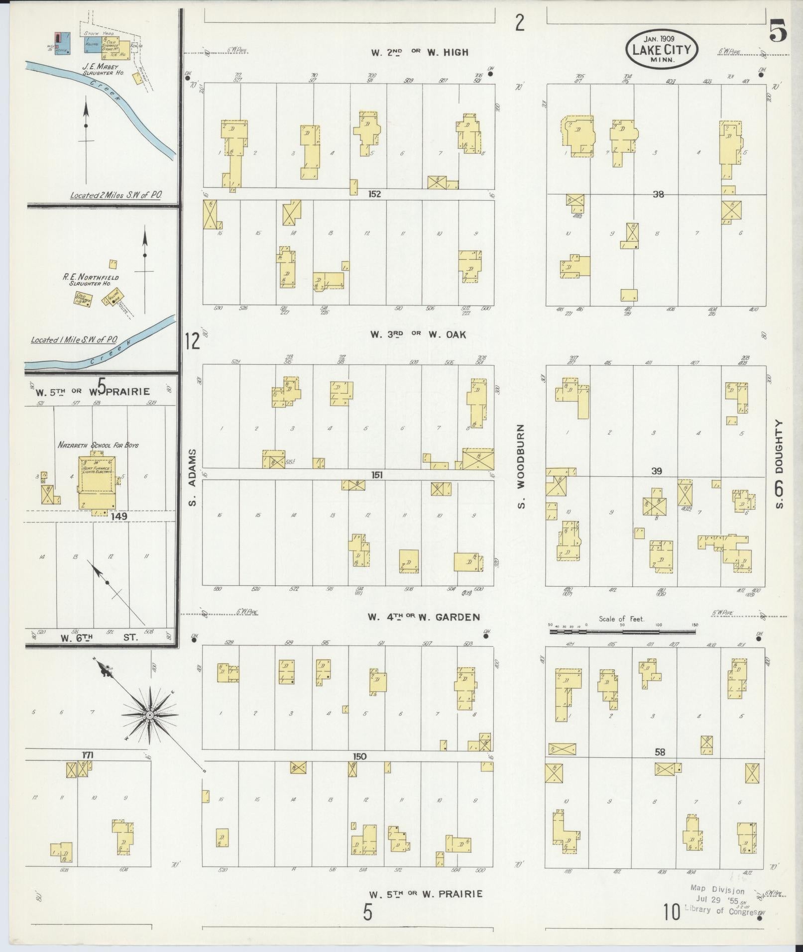 Sanborn Fire Insurance Map from Lake City, Wabasha County, Minnesota (1909), Sheet #0005 - Complete Map Set gallery image, historic Sanborn map, vintage wall art, Minnesota Minnesota