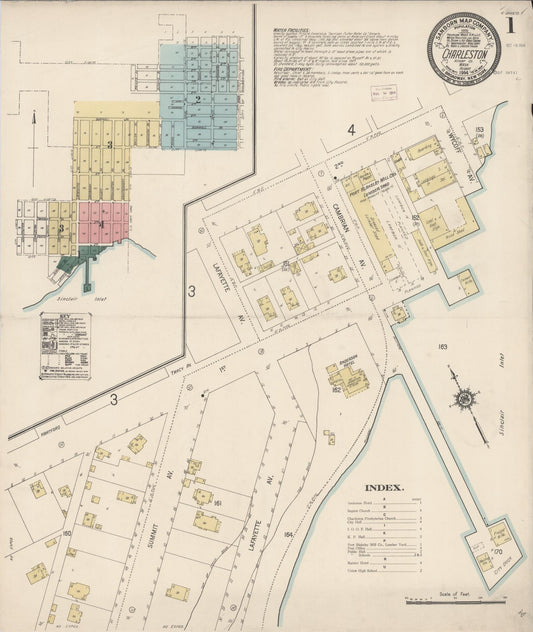 Sanborn Fire Insurance Map from Charleston, Kitsap County, Washington (1914), Sheet #0001 - Historic Sanborn Fire Insurance Map Print, vintage old map wall art, antique decor, genealogy gift, Washington Washington map