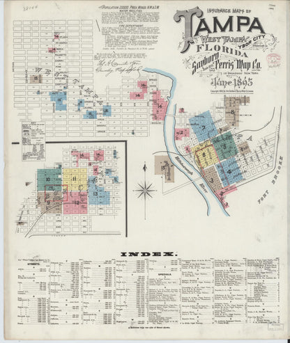 Sanborn Fire Insurance Map from Tampa, Hillsborough County, Florida (1895), Sheet #0005 - Complete Map Set gallery image, historic Sanborn map, vintage wall art, Florida Florida