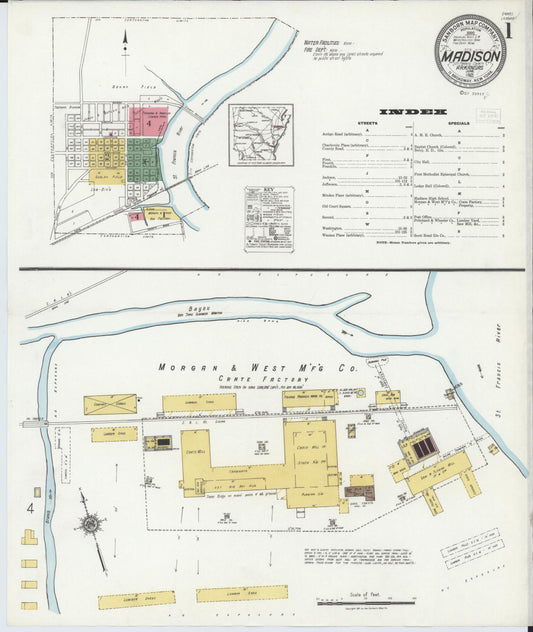 Sanborn Fire Insurance Map from Madison, Saint Francis County, Arkansas (1921), Sheet #0001 - Complete Map Set gallery image, historic Sanborn map, vintage wall art, Arkansas Arkansas