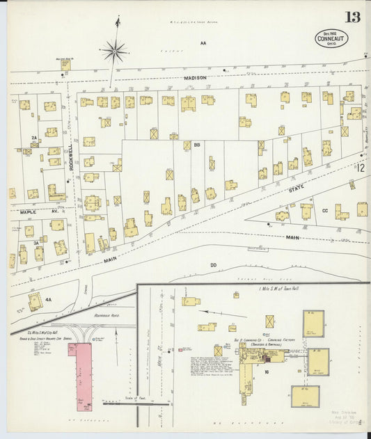 Sanborn Fire Insurance Map from Conneaut, Ashtabula County, Ohio (1902), Sheet #0013 - Historic Sanborn Fire Insurance Map Print, vintage old map wall art, antique decor, genealogy gift, Ohio Ohio map