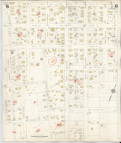 Sanborn Fire Insurance Map from McGregor, McLennan County, Texas (1942), Sheet #0006 - Historic Sanborn Fire Insurance Map Print, vintage old map wall art, antique decor, genealogy gift, Texas Texas map
