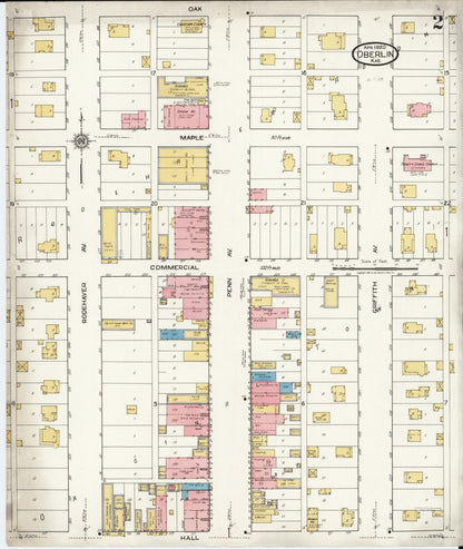 Sanborn Fire Insurance Map from Oberlin, Decatur County, Kansas (1920), Sheet #0002 - Complete Map Set gallery image, historic Sanborn map, vintage wall art, Kansas Kansas