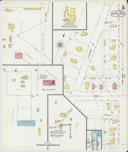 Sanborn Fire Insurance Map from Buena Vista, Chaffee County, Colorado (1902), Sheet #0004 - Historic Sanborn Fire Insurance Map Print, vintage old map wall art, antique decor, genealogy gift, Colorado Colorado map
