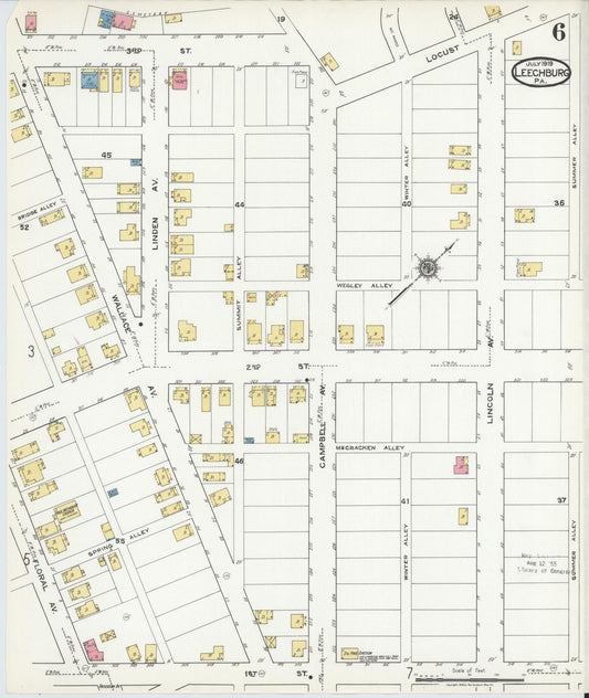 Sanborn Fire Insurance Map from Leechburg, Armstrong County, Pennsylvania (1919), Sheet #0006 - Historic Sanborn Fire Insurance Map Print, vintage old map wall art, antique decor, genealogy gift, Pennsylvania Pennsylvania map