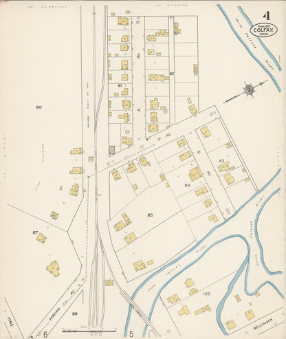 Sanborn Fire Insurance Map from Colfax, Whitman County, Washington (1912), Sheet #0004 - Complete Map Set gallery image, historic Sanborn map, vintage wall art, Washington Washington