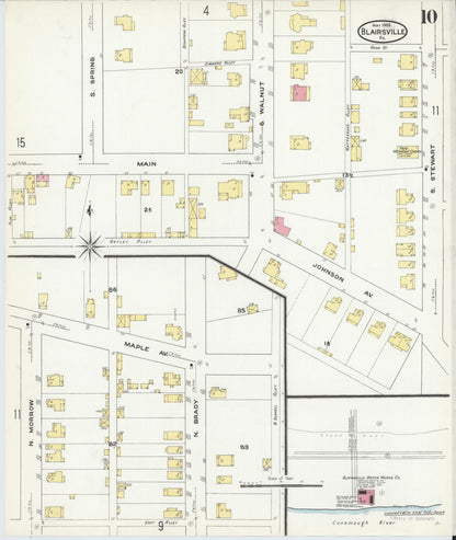 Sanborn Fire Insurance Map from Blairsville, Indiana County, Pennsylvania (1909), Sheet #0010 - Complete Map Set gallery image, historic Sanborn map, vintage wall art, Pennsylvania Pennsylvania