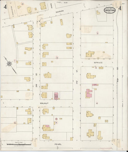 Sanborn Fire Insurance Map from Uniontown, Union County, Kentucky (1939), Sheet #0004 - Complete Map Set gallery image, historic Sanborn map, vintage wall art, Kentucky Kentucky