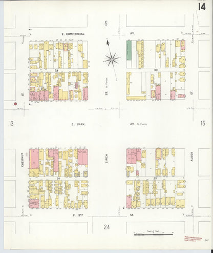 Sanborn Fire Insurance Map from Anaconda, Deer Lodge County, Montana (1903), Sheet #0014 - Complete Map Set gallery image, historic Sanborn map, vintage wall art, Montana Montana