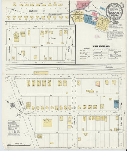 Sanborn Fire Insurance Map from Beaverdale, Cambria County, Pennsylvania (1911), Sheet #0001 - Complete Map Set gallery image, historic Sanborn map, vintage wall art, Pennsylvania Pennsylvania