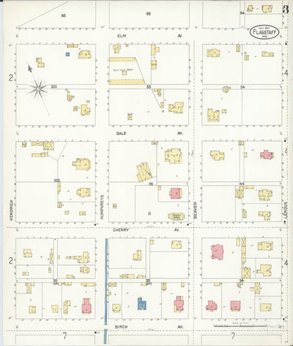 Sanborn Fire Insurance Map from Flagstaff, Coconino County, Arizona (1901), Sheet #0003 - Complete Map Set gallery image, historic Sanborn map, vintage wall art, Arizona Arizona