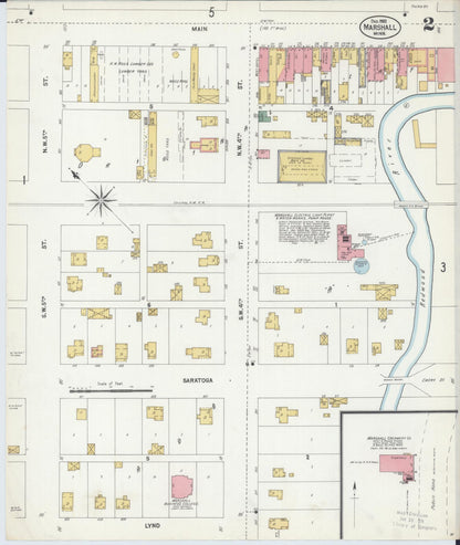 Sanborn Fire Insurance Map from Marshall, Lyon County, Minnesota (1902), Sheet #0002 - Complete Map Set gallery image, historic Sanborn map, vintage wall art, Minnesota Minnesota