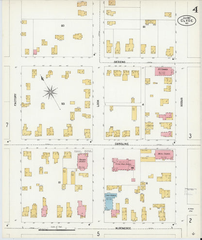 Sanborn Fire Insurance Map from Clyde, Wayne County, New York (1901), Sheet #0004 - Complete Map Set gallery image, historic Sanborn map, vintage wall art, New York New York