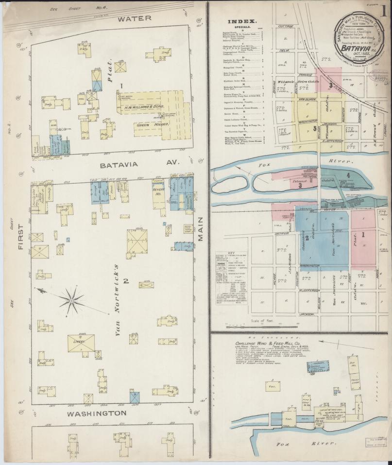 Sanborn Fire Insurance Map from Batavia, Kane County, Illinois. (1885) – Map View