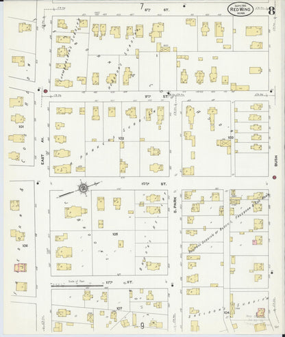 Sanborn Fire Insurance Map from Red Wing, Goodhue County, Minnesota (1910), Sheet #0008 - Complete Map Set gallery image, historic Sanborn map, vintage wall art, Minnesota Minnesota