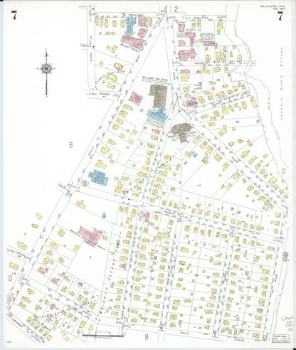 Sanborn Fire Insurance Map from Willoughby, Lake County, Ohio (1952), Sheet #0007 - Complete Map Set gallery image, historic Sanborn map, vintage wall art, Ohio Ohio