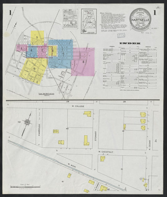 Sanborn Fire Insurance Map from Hartselle, Morgan County, Alabama. (1927) – Historic Sanborn Fire Insurance Map Print