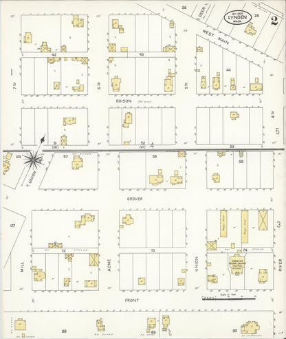 Sanborn Fire Insurance Map from Lynden, Whatcom County, Washington (1907), Sheet #0002 - Complete Map Set gallery image, historic Sanborn map, vintage wall art, Washington Washington