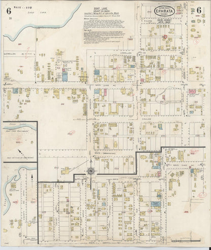 Sanborn Fire Insurance Map from Ephrata, Grant County, Washington (1944), Sheet #0006 - Complete Map Set gallery image, historic Sanborn map, vintage wall art, Washington Washington